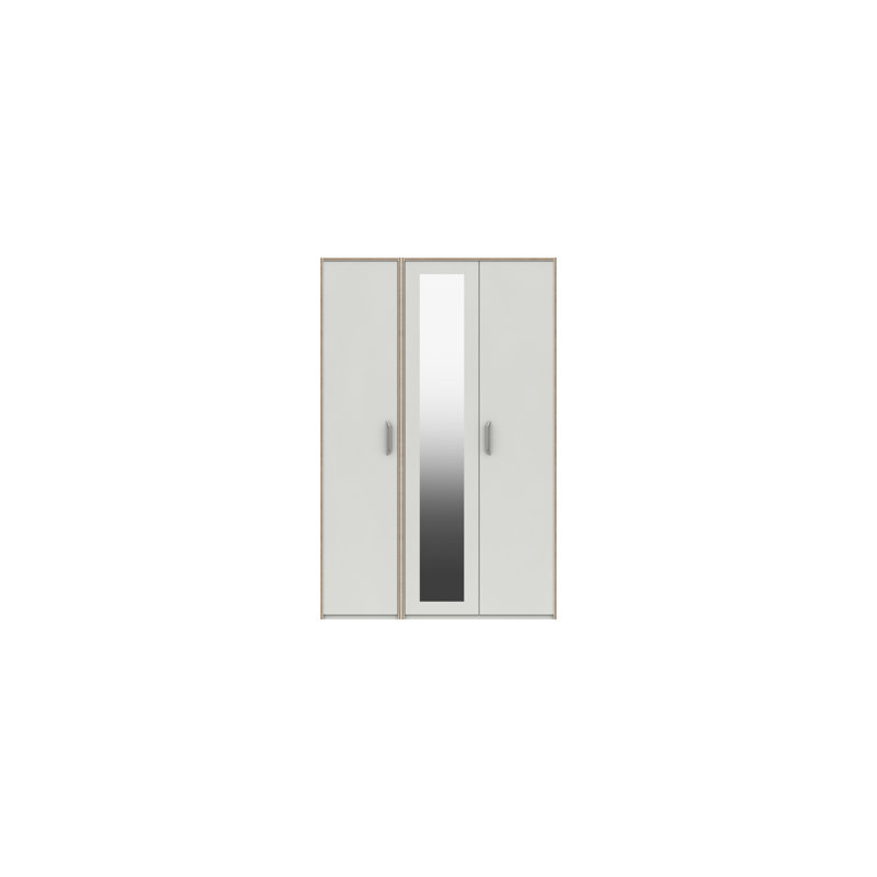 Zakariyah 3 Door Manufactured Wood Wardrobe, White