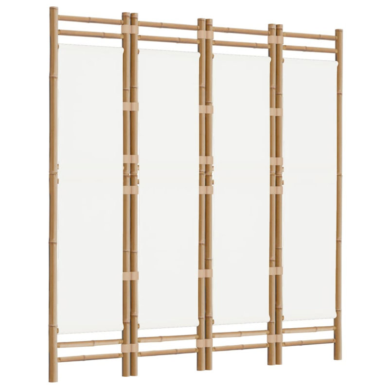 Venuti 457.2cm H Folding Room Divider, Cream/White, 4, 180cm W x 160cm L