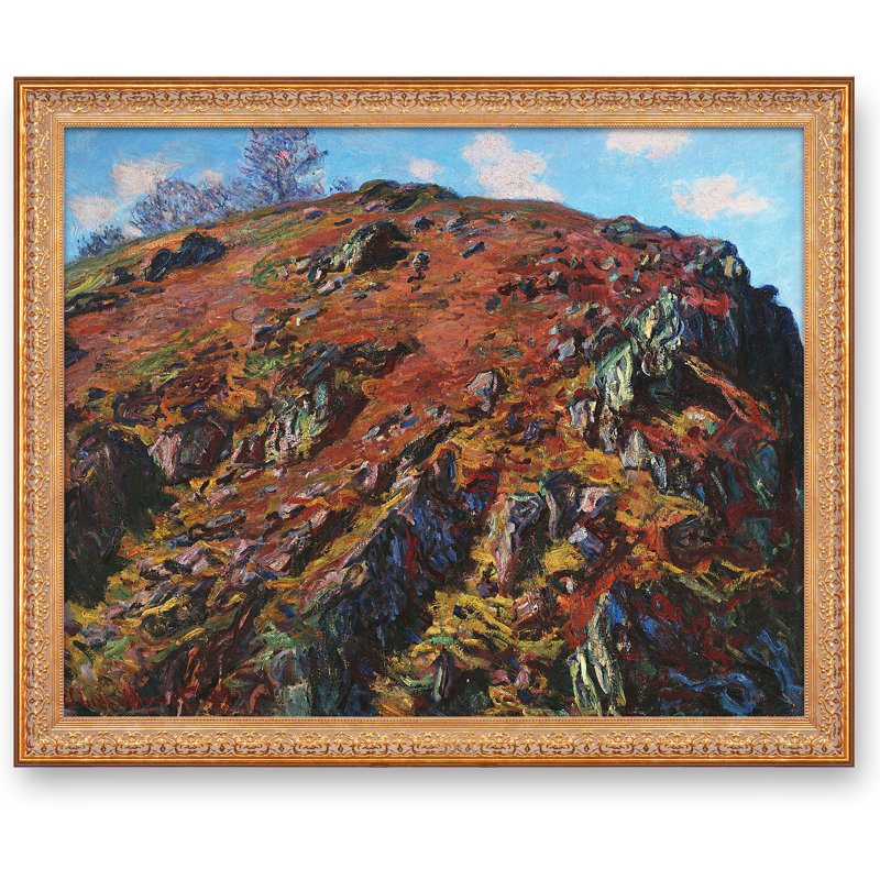 Étude de roches, la Creuse «Le Bloc» par Claude Monet, Reproduction d'art classique du monde pour HomeDecor, cadre doré à motif rétro