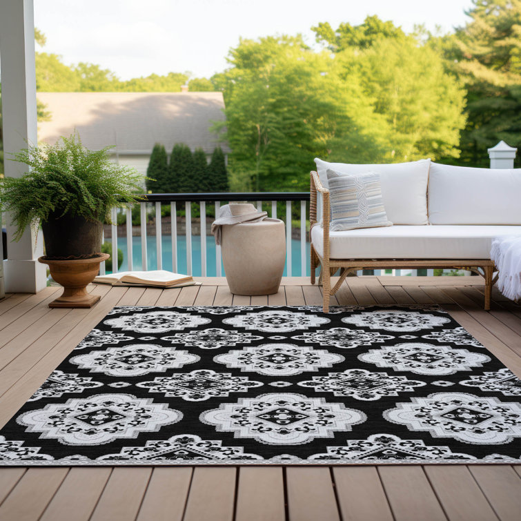 Malek Indoor/Outdoor Area Rug with Non-Slip Backing