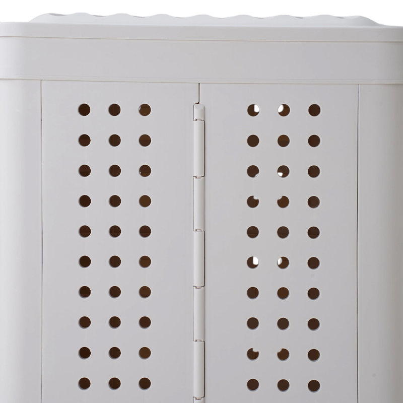 Plastic Laundry Basket, 61.7cm H x 46.3cm W x 33cm D, White