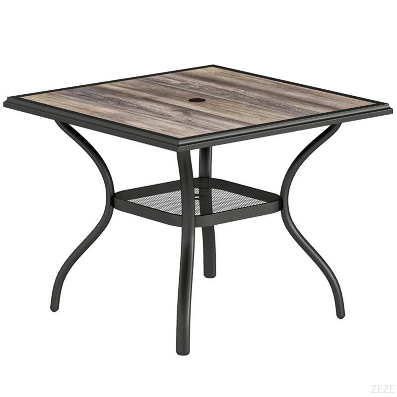 Table de jardin, table de salle à manger d'extérieur carrée (table seulement)