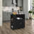 Armira 30" Kitchen Island Rolling Cart on Wheels with Storage Cabinet-485314397