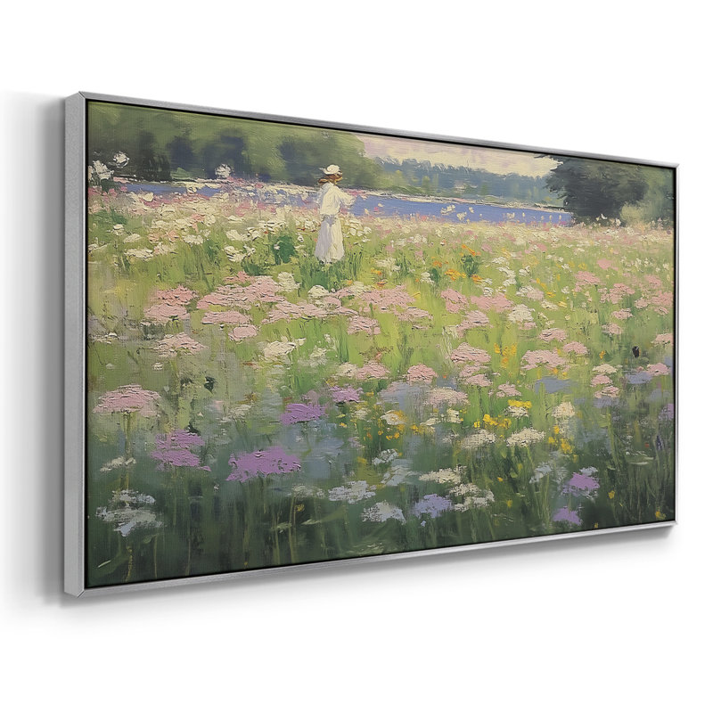 Botanical Series-CLXVI- Toile tendue avec châssis tendue - Prêt à accrocher, Argent argent, H 17 po x l 33 po