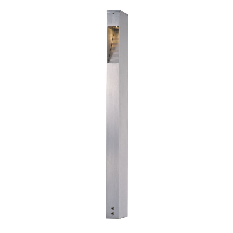 Castanon Integrated LED Metal Bollard Light, Satin Aluminum