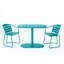 Bistro d'extérieur - Fer en sarcelle, arrangement élégant en fer, sarcelle, 2 chaises et table ovale pour le plaisir du jardin