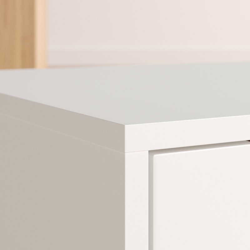 Masten 1 Drawer Nightstand, White/White