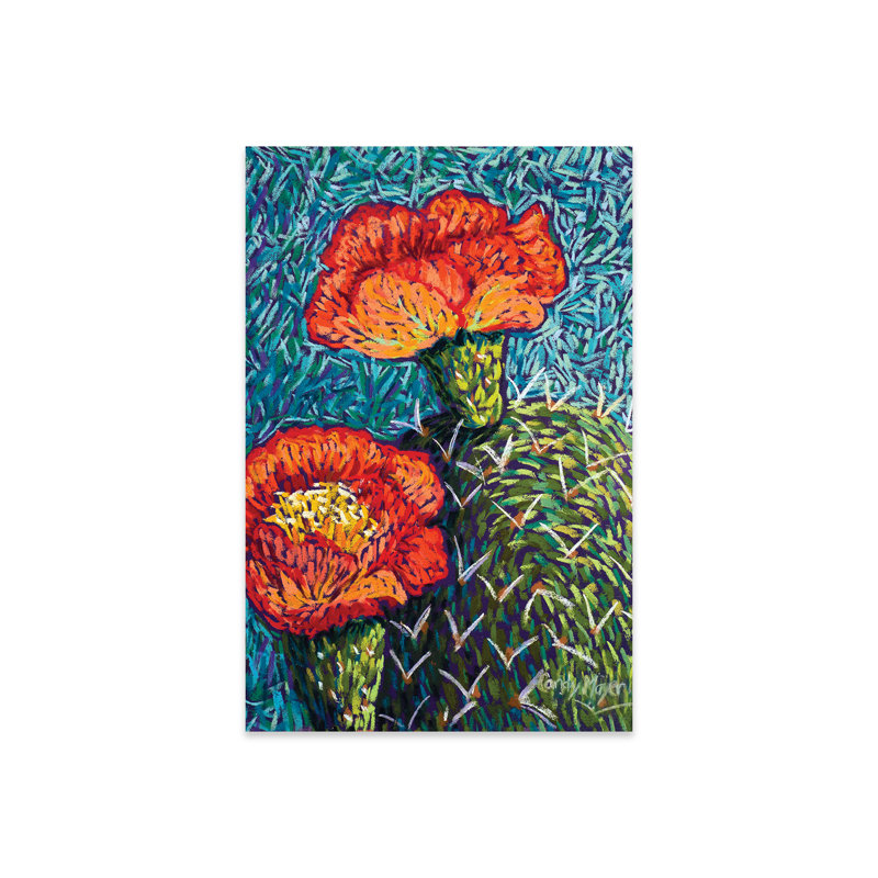 Figue de barbarie en orange, Verre, H 24 po x l 16 po x P 0,25 po