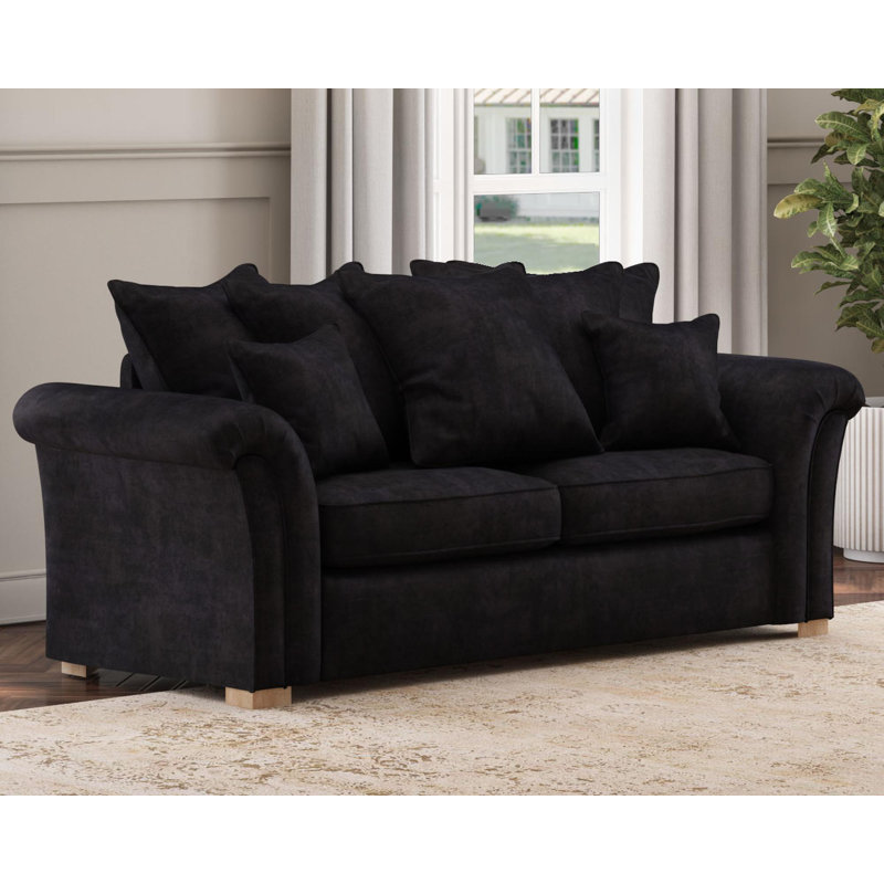 Castleacre Three Seater, Scatter Back, Ebony