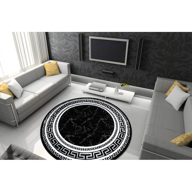 Round Abcde Geometrisch Area Rug, Round 200cm