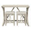 Ensemble de table de salle à manger à hauteur de comptoir avec ports USB, blanc pur, bois massif, 3 pièces, peu encombrant