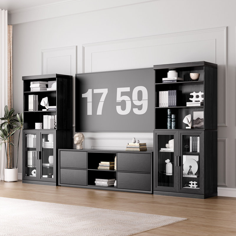 Campeaux Storage Cabinet, 36" H x 31" W x 16“ D, Black