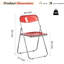Ensemble de 2 chaises pliantes en acrylique rouge, gain d'espace et stabilité optimale pour la maison, le bureau ou les fêtes.-96534374