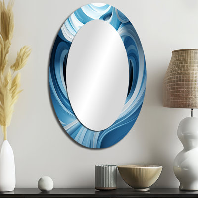 Sarolta Op Art Blue Focus II - miroir mural décoratif Op Art