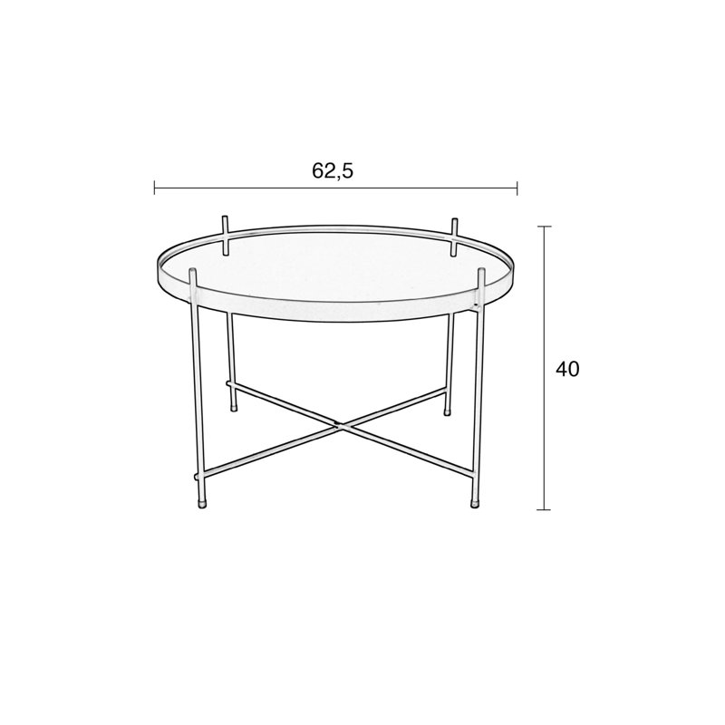 Cupid Glass End Table, Black, 16"H x 25"W x25"D