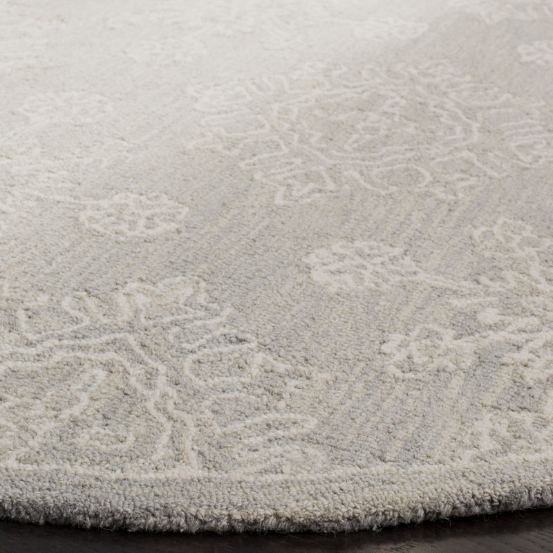 Aerick Hand Tufted Wool Geometric Rug, Round 6'