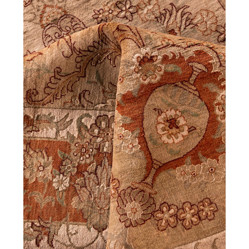 Overdyed Hand-Knotted Wool Modern-Contemporary Brown Area Rug 6' 3" x 8' 10"