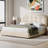 Boucle Upholstered Platform Bed with Headboard, Cloud Bed Frame, Soft Rounded Corners-1972014575-1972014572