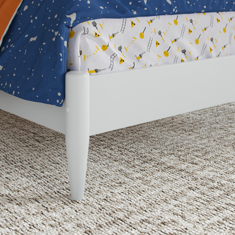 Pascarella Solid Wood Low Profile Platform Bed, Twin, White