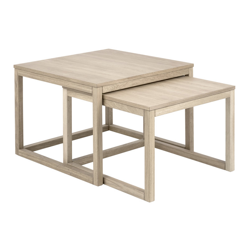 Gursirat Skids Coffee Table, 50cm H x 50cm L x 50cm W, White Oak