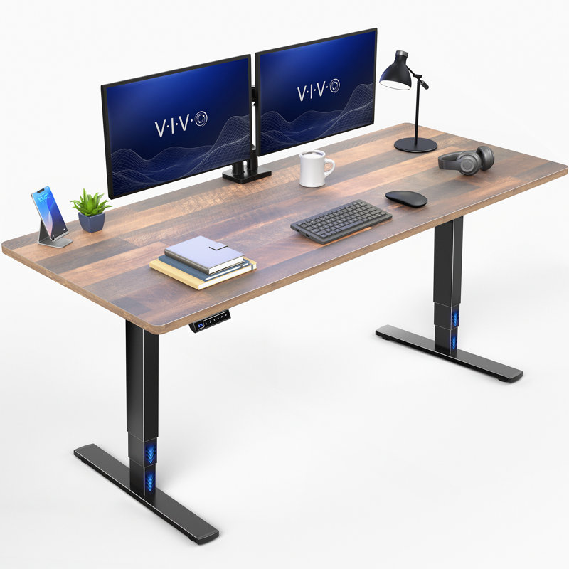 Vivo Electric 71" X 30" Stand Up Desk Workstation, Black, Black