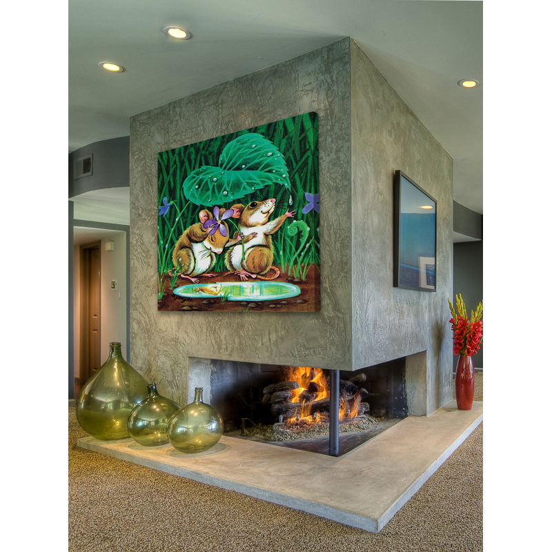 Sweet Mouses by Curtis - Wrapped Canvas Painting, 46 cm H x 46 cm W