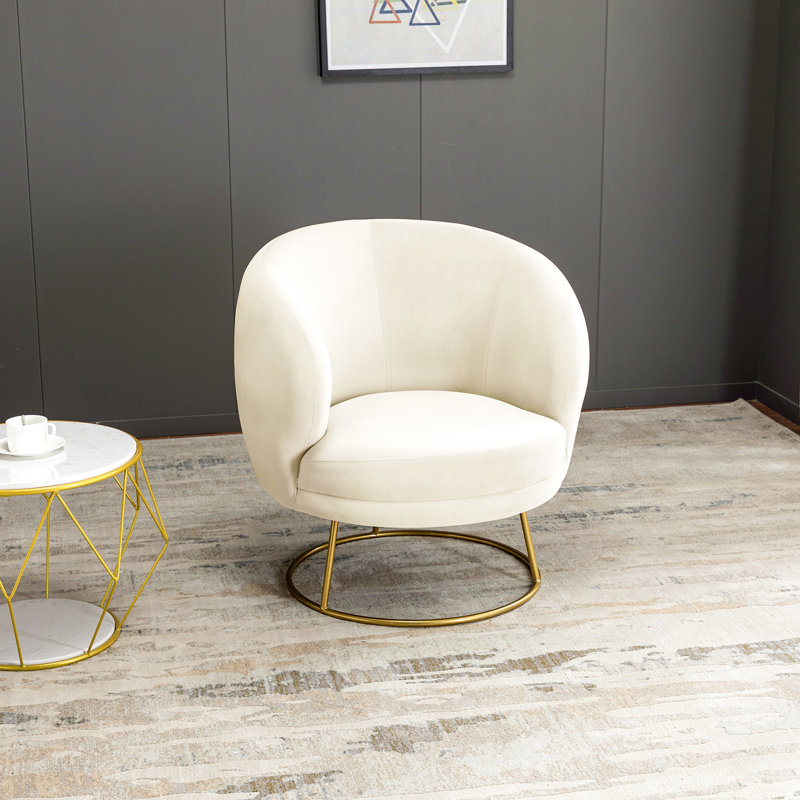 Fauteuil demi-tonneau 28,4 po, Polyester ivoire