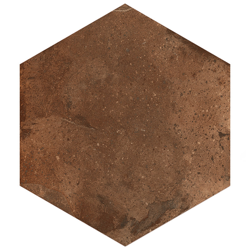 Archai hexagonal 9-1 / 8 po X 10 1/2 po Carreau de porcelaine pour plancher et mur, Brun