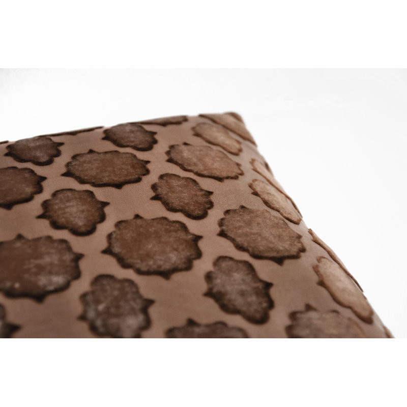 Square Velvet Pillow Cover & Insert, 18" x 18", Sable