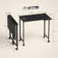 HOMCOM Small Folding Desk on Wheels for Small Space 80 cm Black Wood Effect-443907531