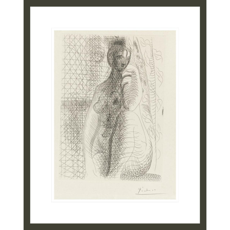 «Sired Nude (Femme nue à la jambe pliée») par Pablo Picasso, impression giclée sur cadre, H 21,75 po x l 17,27 po