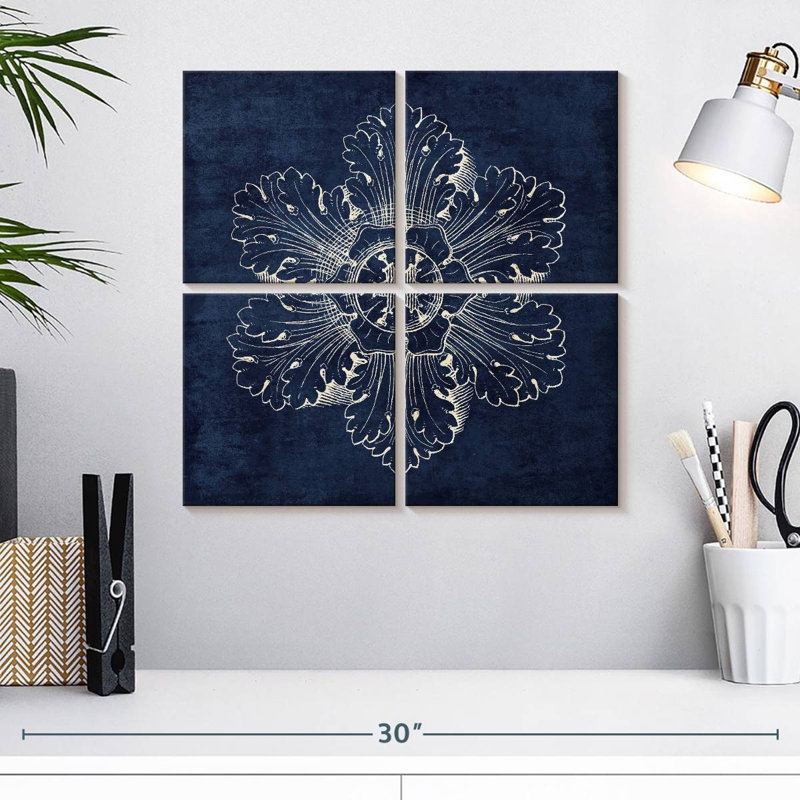 Lilie Rosette IV Indigo, 18" H x 18" W