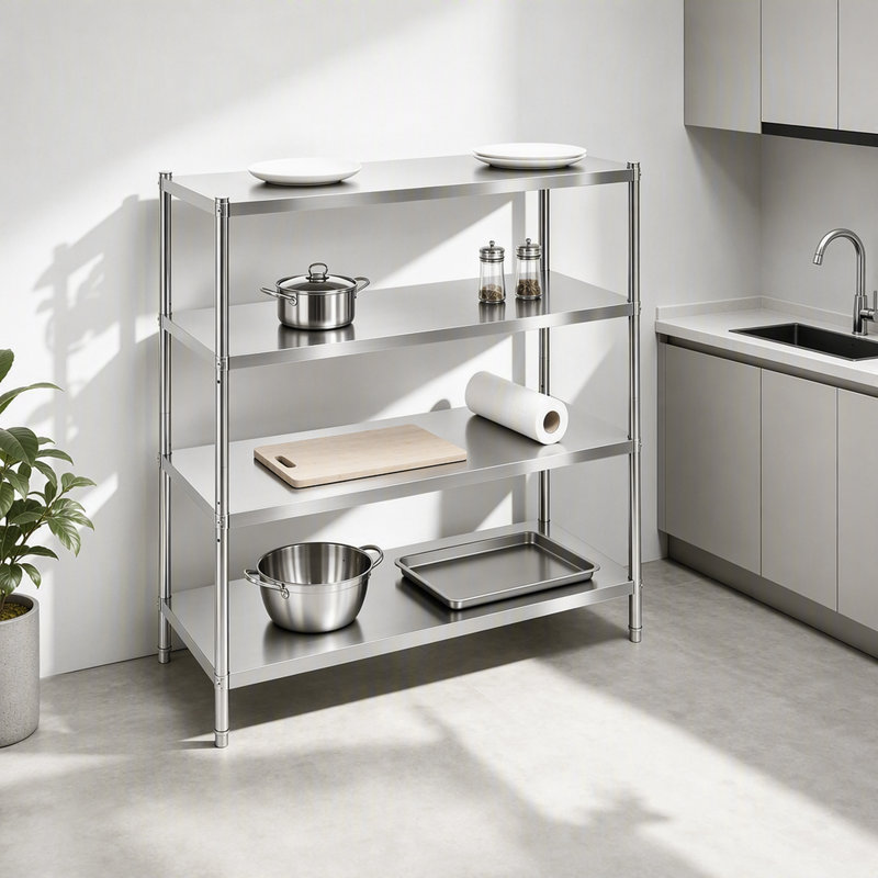 4 Tier Stainless Steel Adjustable Shelving