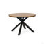 Table de salle à manger d'extérieur, plateau en teck et pieds en métal noir