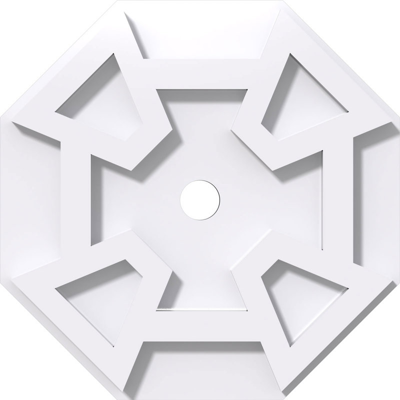 16" White PVC Contemporary Square Ceiling Medallion
