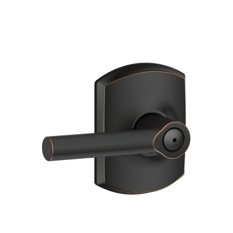 Broadway Privacy Leverset with Greenwich Rosette, Aged Bronze