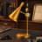 Vintage Gold Adjustable Metal Table Lamp With Cage Shade, Small Industrial Bedside & Nightstand Light, E26 Compatible