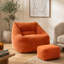Natalia Corduroy Armchair Bean Bag and Square Footstool-69546805