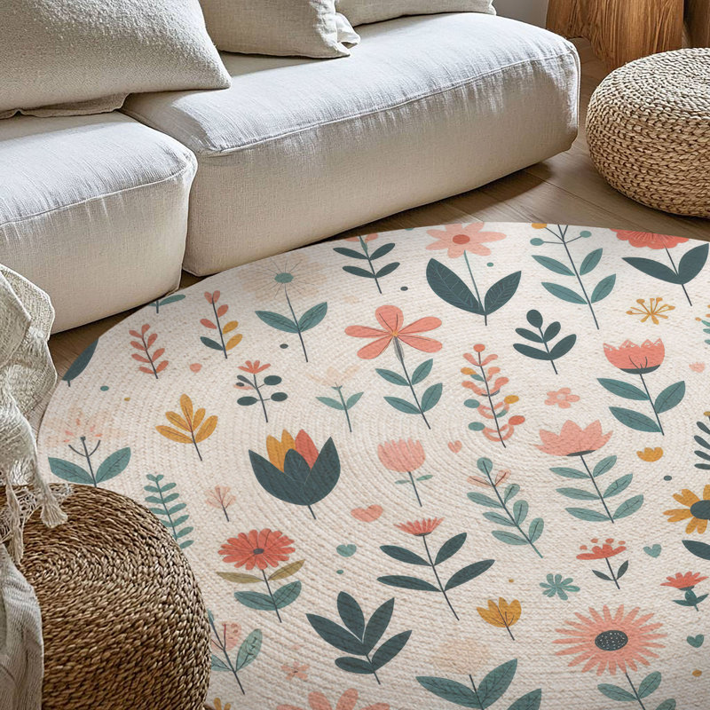 Tapis tressé Nature’s Petals, Rond 5 pi