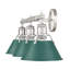 Éclairage pour salle de bain 3 lumières Orwell en bronze champagne brossé avec pin vert-1242758648
