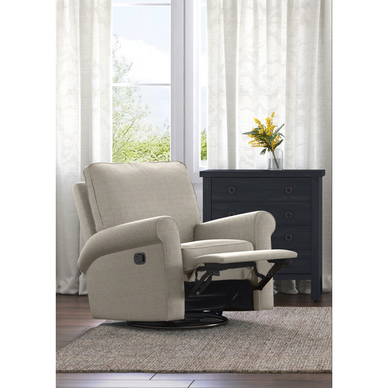 ClickDecor Hughes Swivel Recliner Chair, Sand