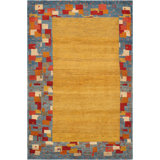 Canvello Silkroad Gabbeh Red And Gold Rugs - 4'2" X 6'4"