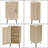 39" Tall Corner Cabinet with Shelf - Natural Wood 1-Door Cabinet with Rattan Decoration