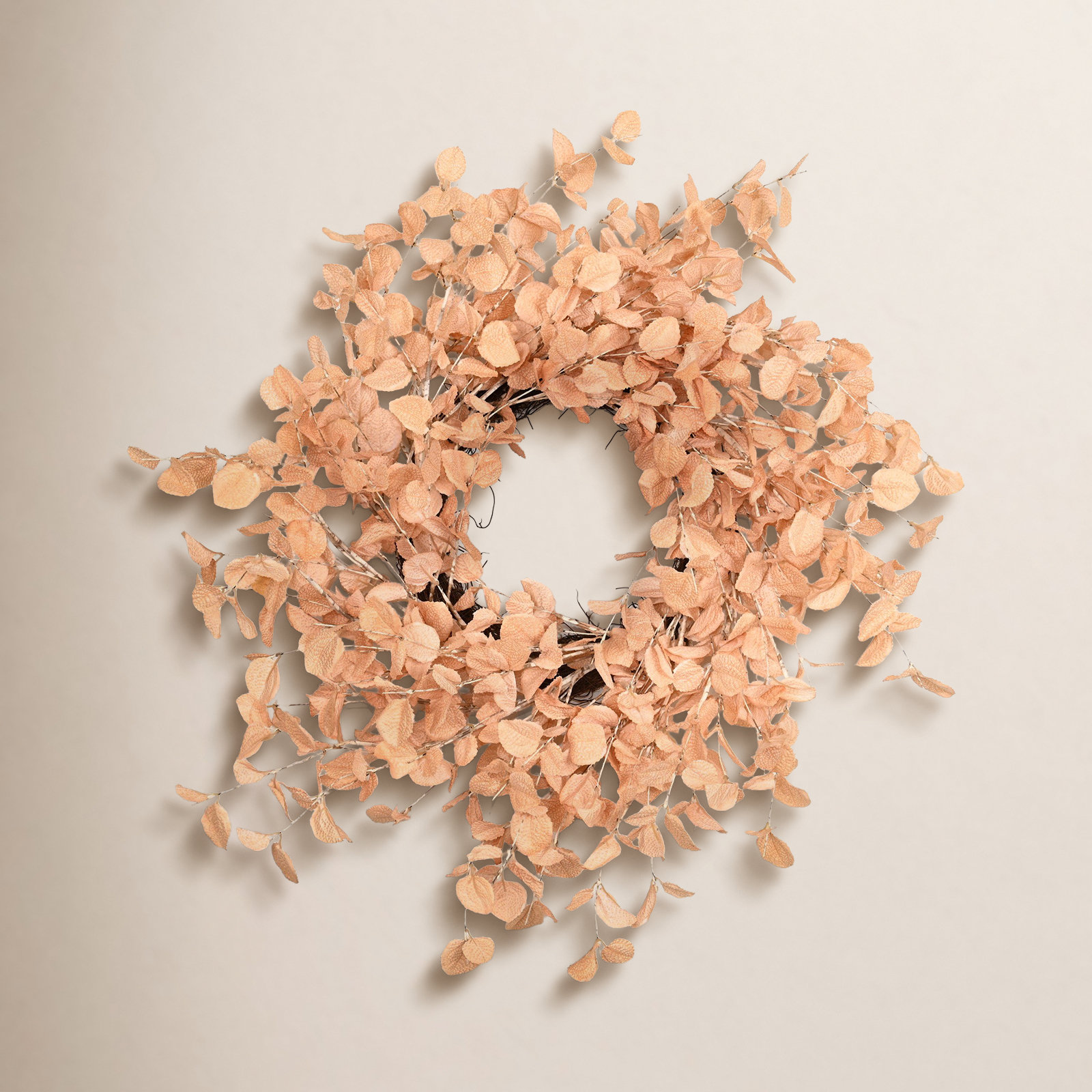 24'' Handcrafted Faux Eucalyptus Wreath, Beige