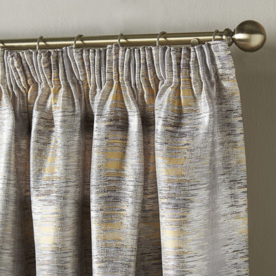 Auberon Reflective Pencil Pleat Room Darkening Curtains
