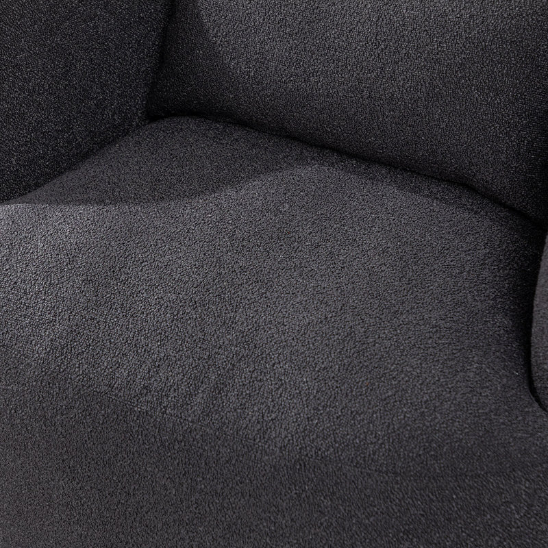 Fauteuil pivotant rembourré en polyester 34 po Sydney, Bouclé gris foncé