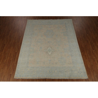 Vegetable Dye Wool Oushak Turkish Area Rug 9x11