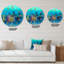 Mystery Trees in Turquoise Landscape - Horloge murale moderne-59914015