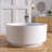 Forma 49" Round Freestanding Tub Solid Surface Deep Freestanding Soaking Bathtub