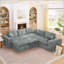 Canapé modulaire en forme de L de 107 po avec deux repose-pieds amovibles en forme de L pour le salon, canapé confortable avec coussins décoratifs et bricolage-2001425650